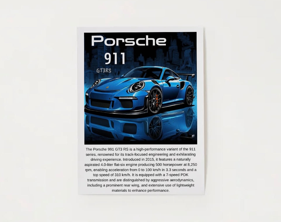 991 Porsche GT3 RS Poster