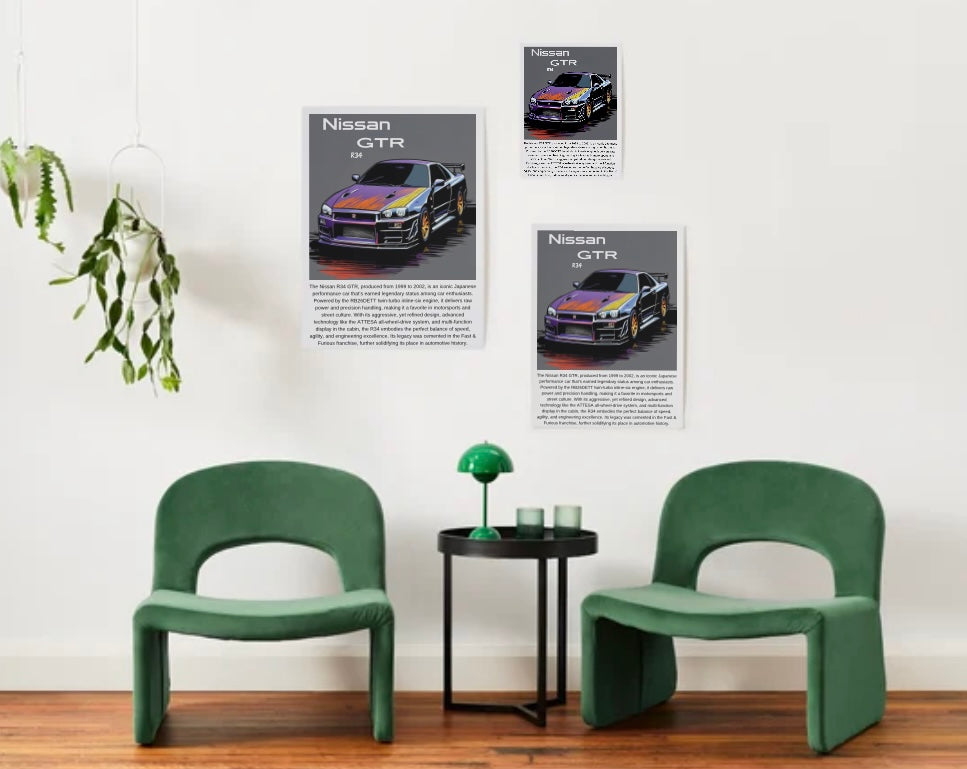 Nissan R34 GTR Skyline Poster