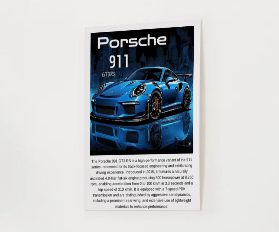 991 Porsche GT3 RS Poster