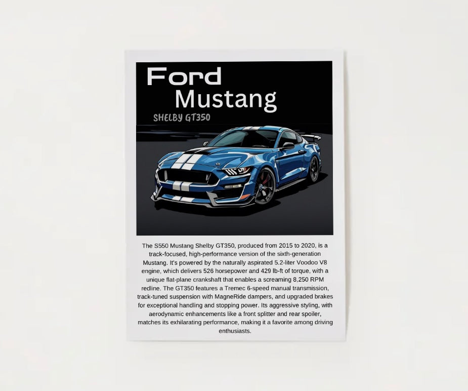 Shelby Mustang GT350 S550 Poster