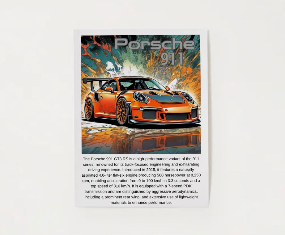 991 Porsche GT3 RS Poster