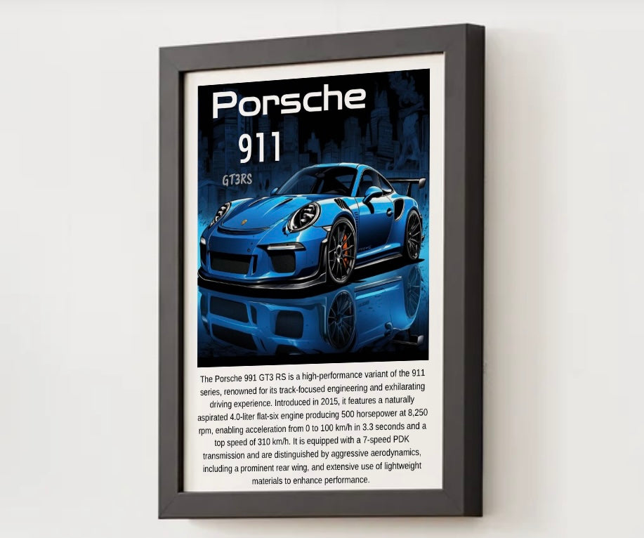991 Porsche GT3 RS Poster