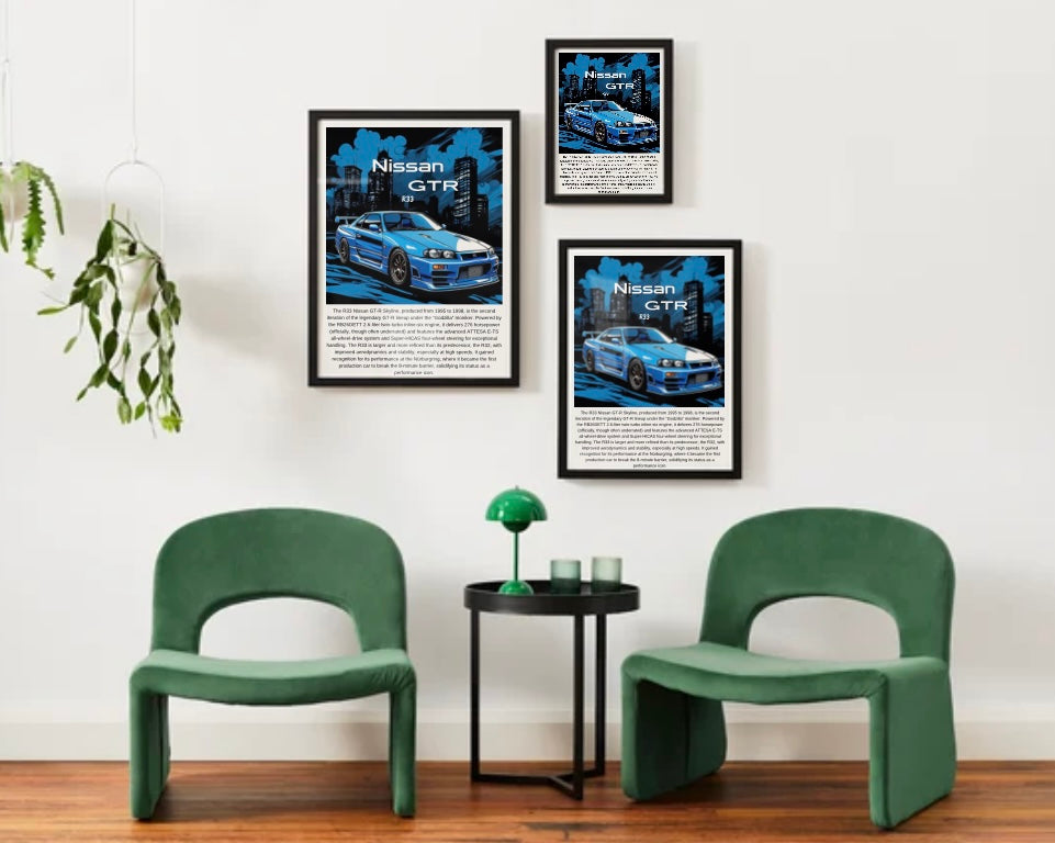 Nissan R33 GTR Skyline Poster