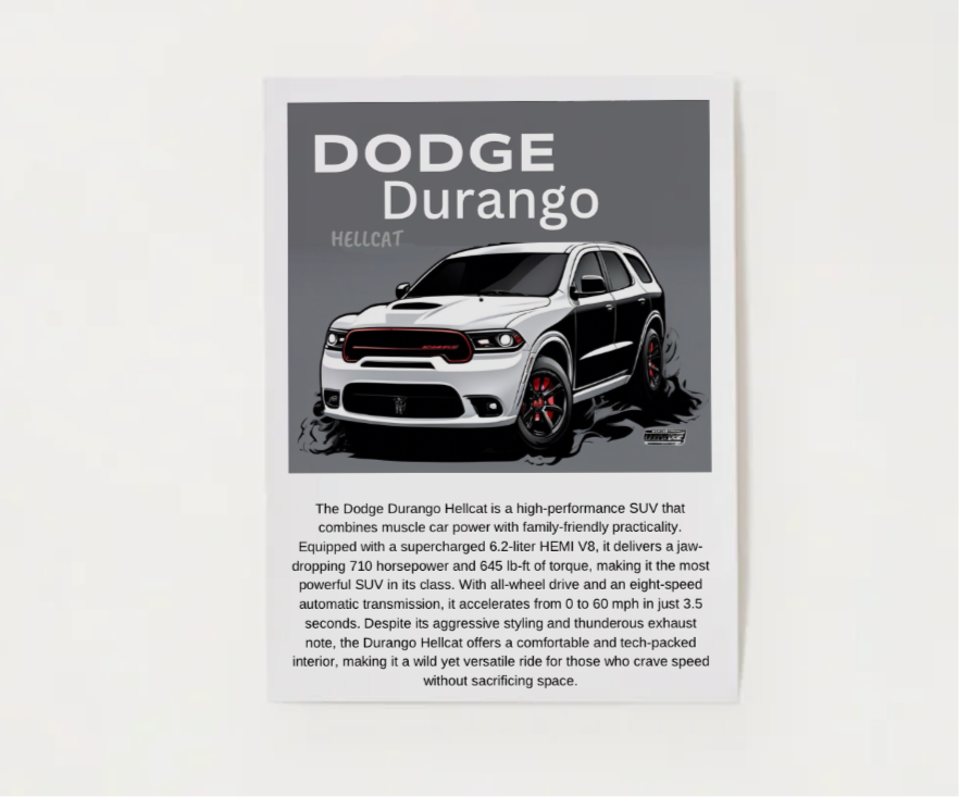 Dodge Durango Hellcat Poster