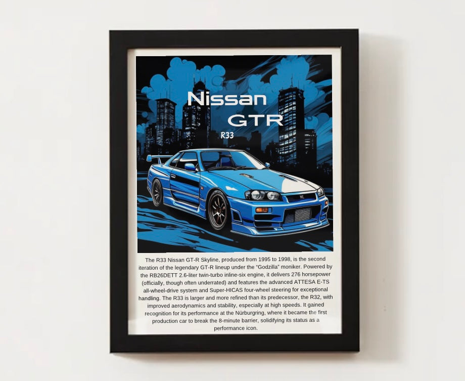 Nissan R33 GTR Skyline Poster