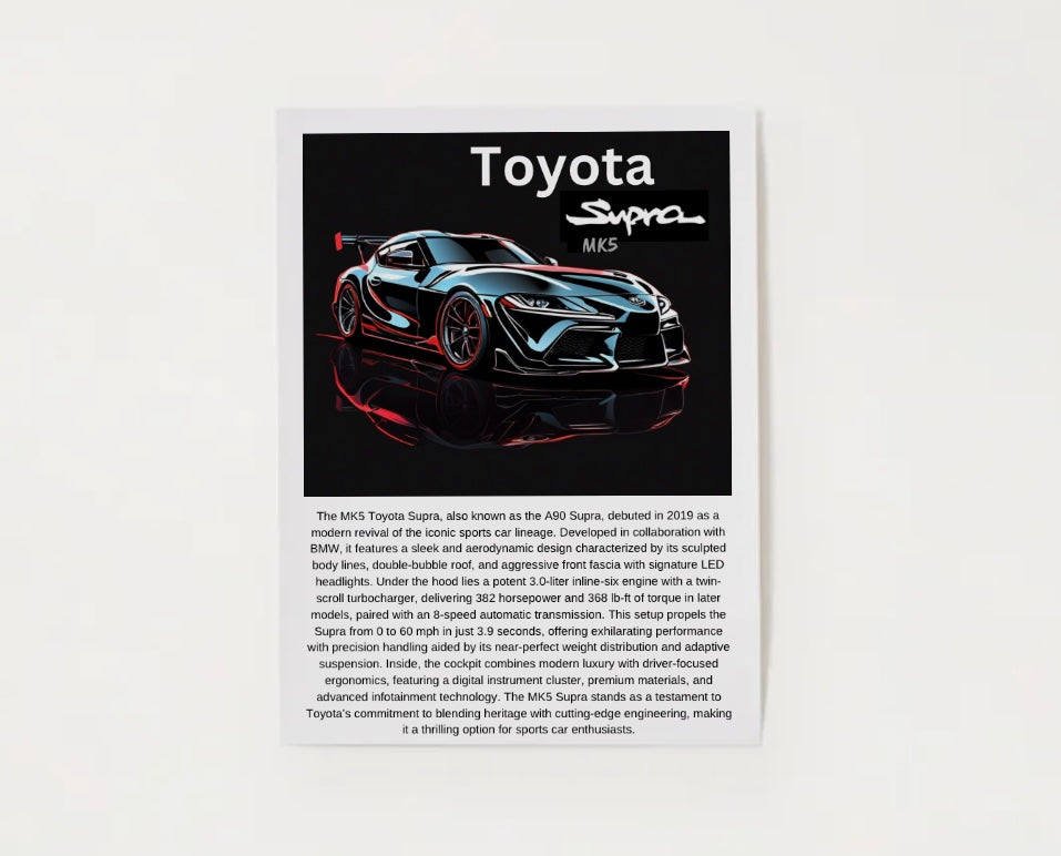 Toyota MK5 Supra Poster