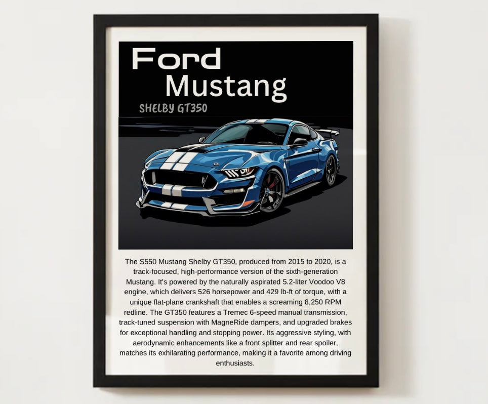 Shelby Mustang GT350 S550 Poster