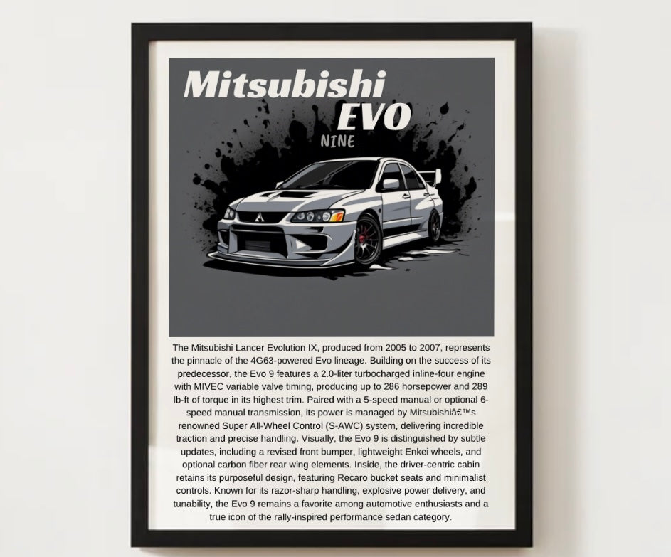 Mitsubishi EVO 9 Poster