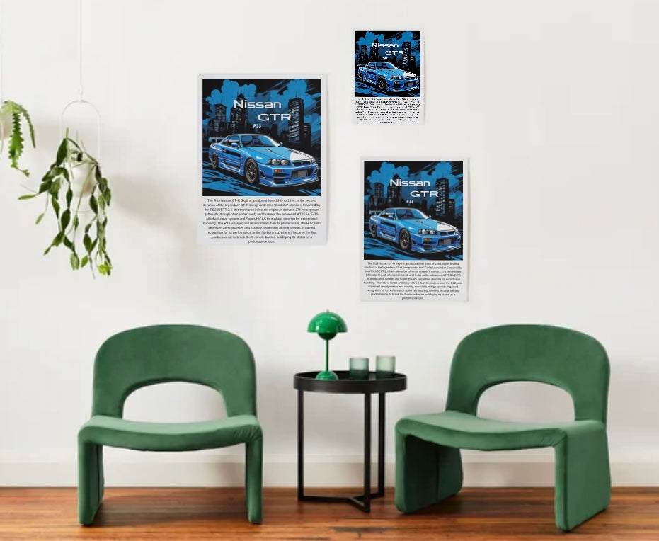 Nissan R33 GTR Skyline Poster