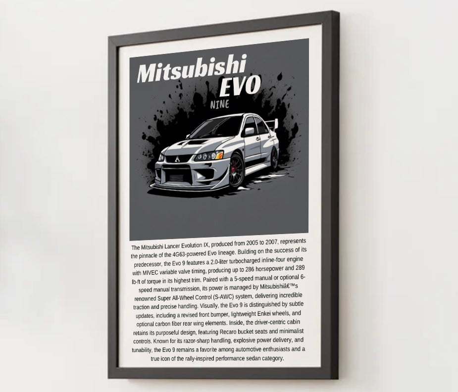Mitsubishi EVO 9 Poster