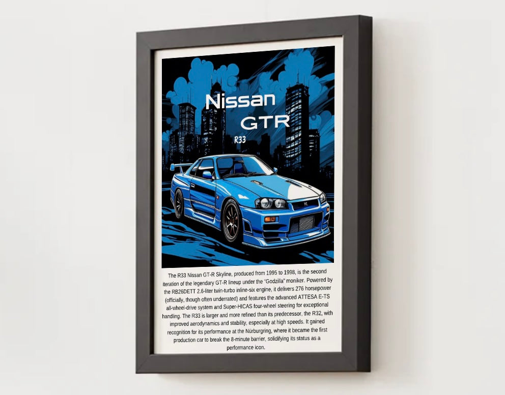 Nissan R33 GTR Skyline Poster